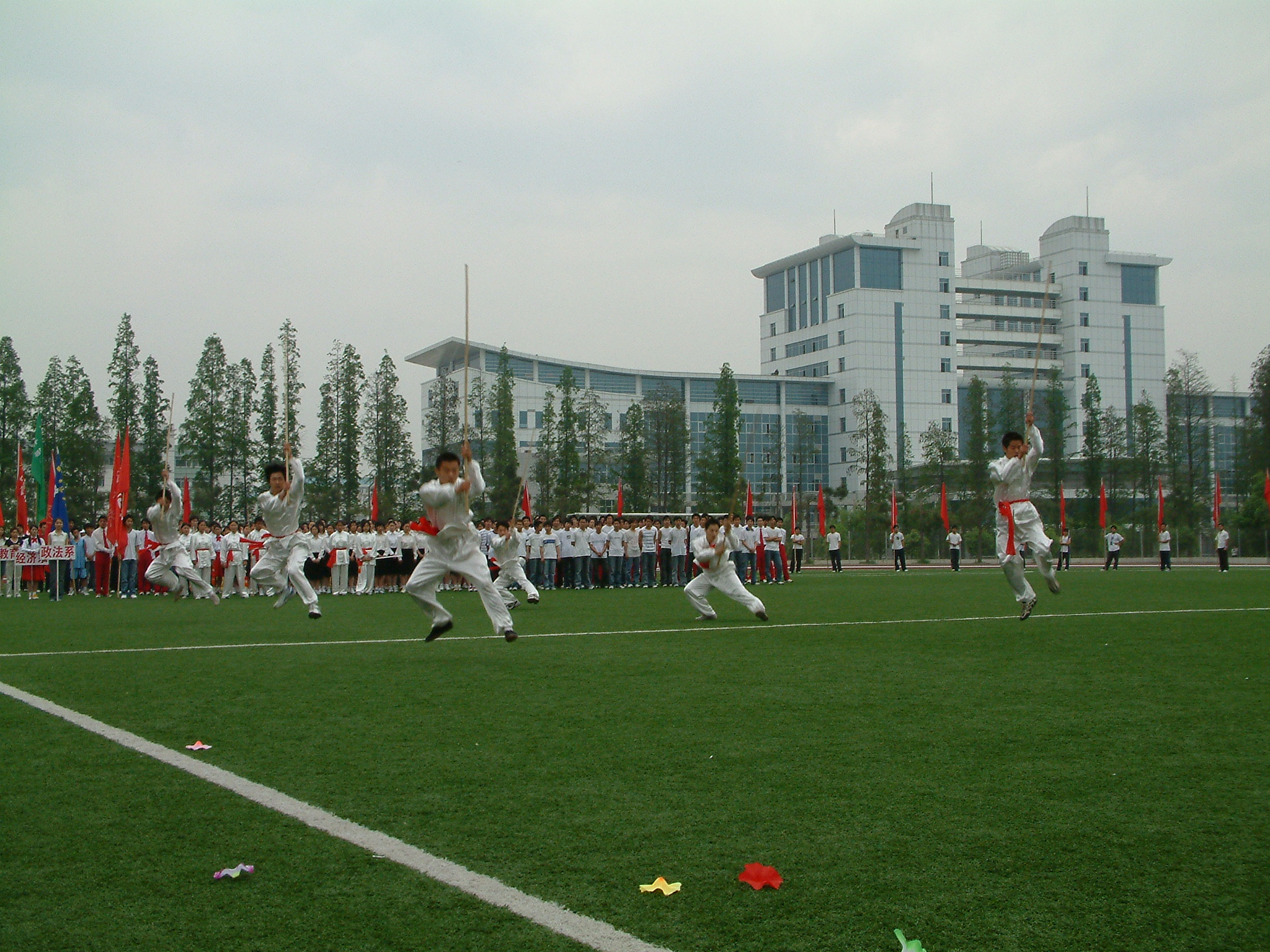  由公司承办的校运动会 武术表演